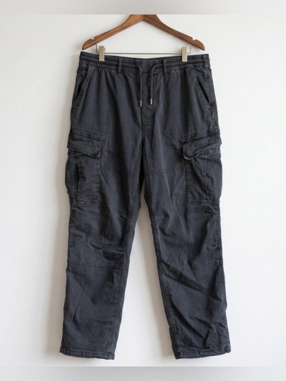 American Eagle Gorpcore Charcoal Gray AE Flex Lived In Cargo Pants Men’s Medium